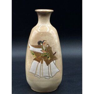 Japanese Kiyomizu Ware 6” Sake Bottle Kiyomizu Kabuki Kanjincho